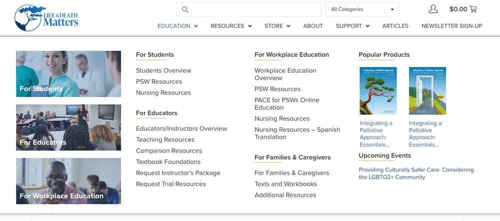New Main Menu Navigation