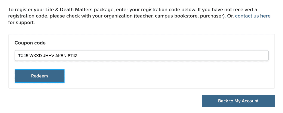 New Membership Code Registration