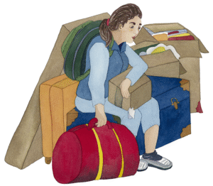 A person burdened by their beliefs and baggage